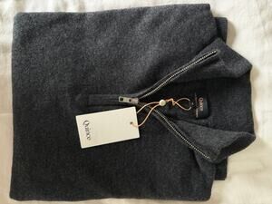 Quince Mongolian Cashmere Quarter Zip Sweater Men's M Charcoal NWT